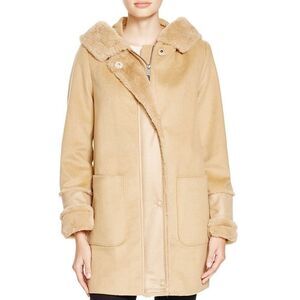 DKNY Duffle‎ Coat with Faux Shearling beige/camel Color  $356.00 MRSP Size Large